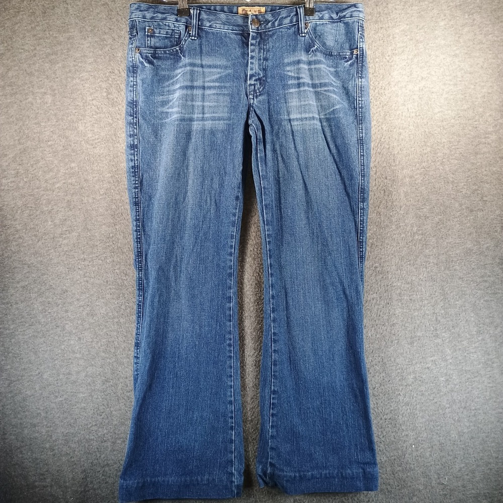 Steve & Barrys Denim Jeans Women 14 Medium‎ Stone Wash Gem Pattern Pockets